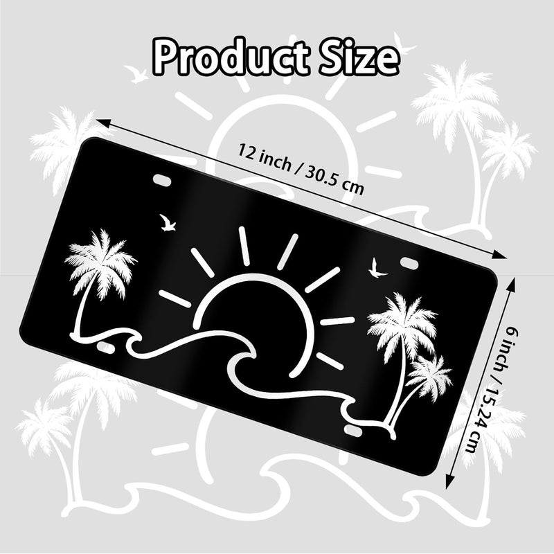 MCIAONE License Plate Sunrise Over Mountains – Front License Plate Cover, Aluminum Decorative License Plates, Minimalist Novelty Vanity Tag, Car Decor Accessory with 4 Holes, 6×12 inch Car Plates Decor - Image 2